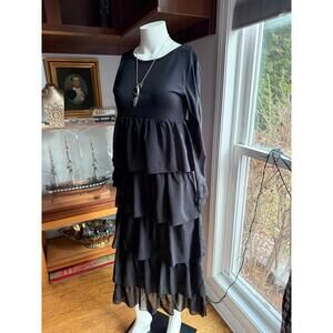 Paragon Five Layer Black Dress 49" Long S